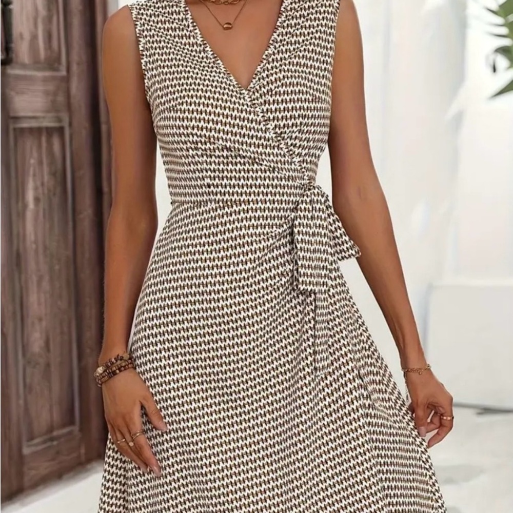 White and Brown Dress